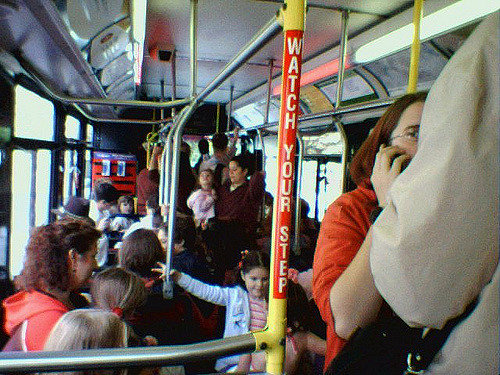 crowded tri-met bus